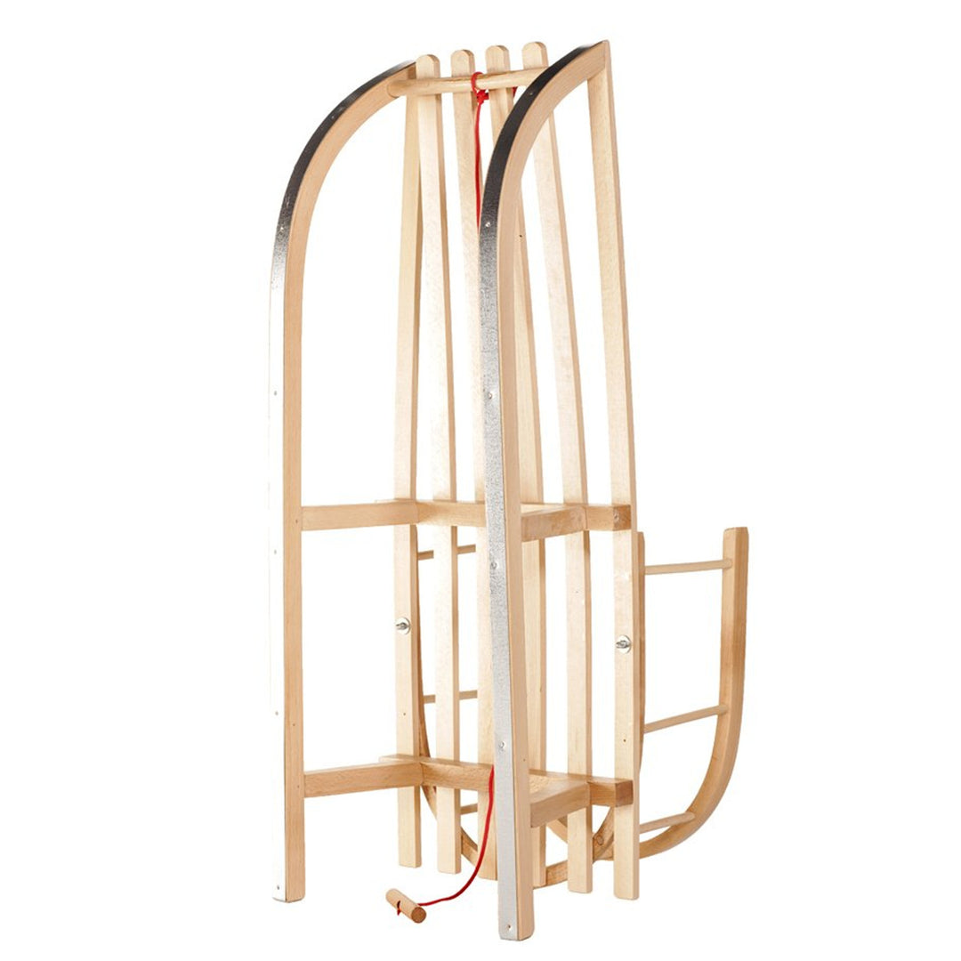 Slittino da neve di legno di faggio con schienale estraibile Greenblue