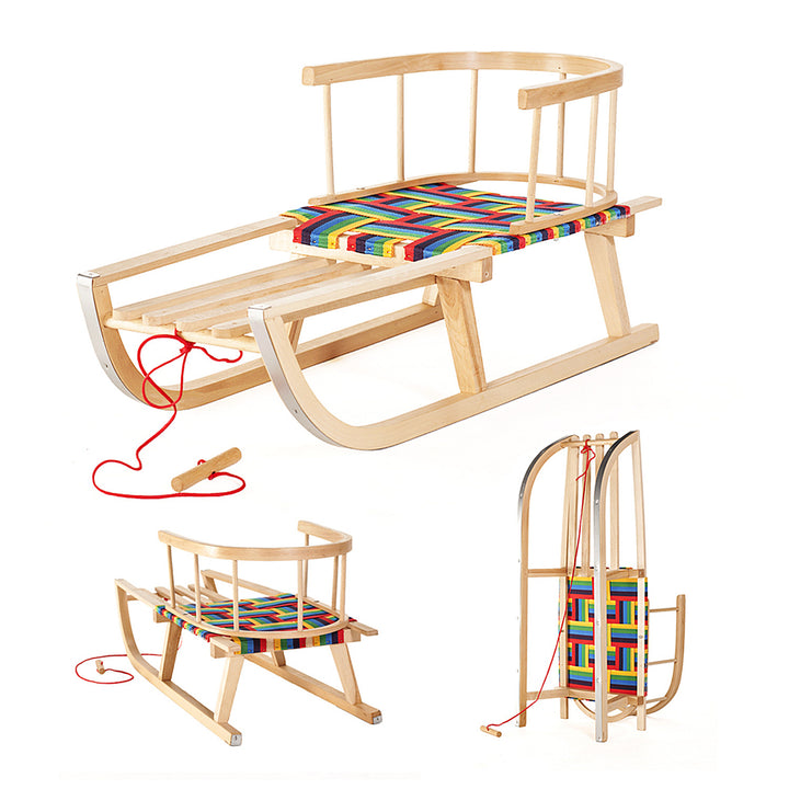 Slittino con schienale in legno  GreenBlue   GB138