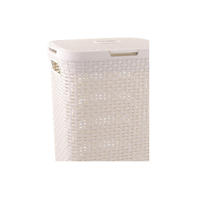 Cesto per biancheria Curver, design traforato, 40L, crema, stile naturale