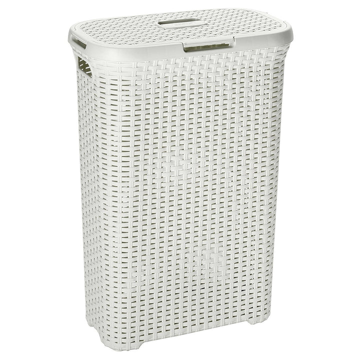 Cesto per biancheria Curver, design traforato, 40L, crema, stile naturale