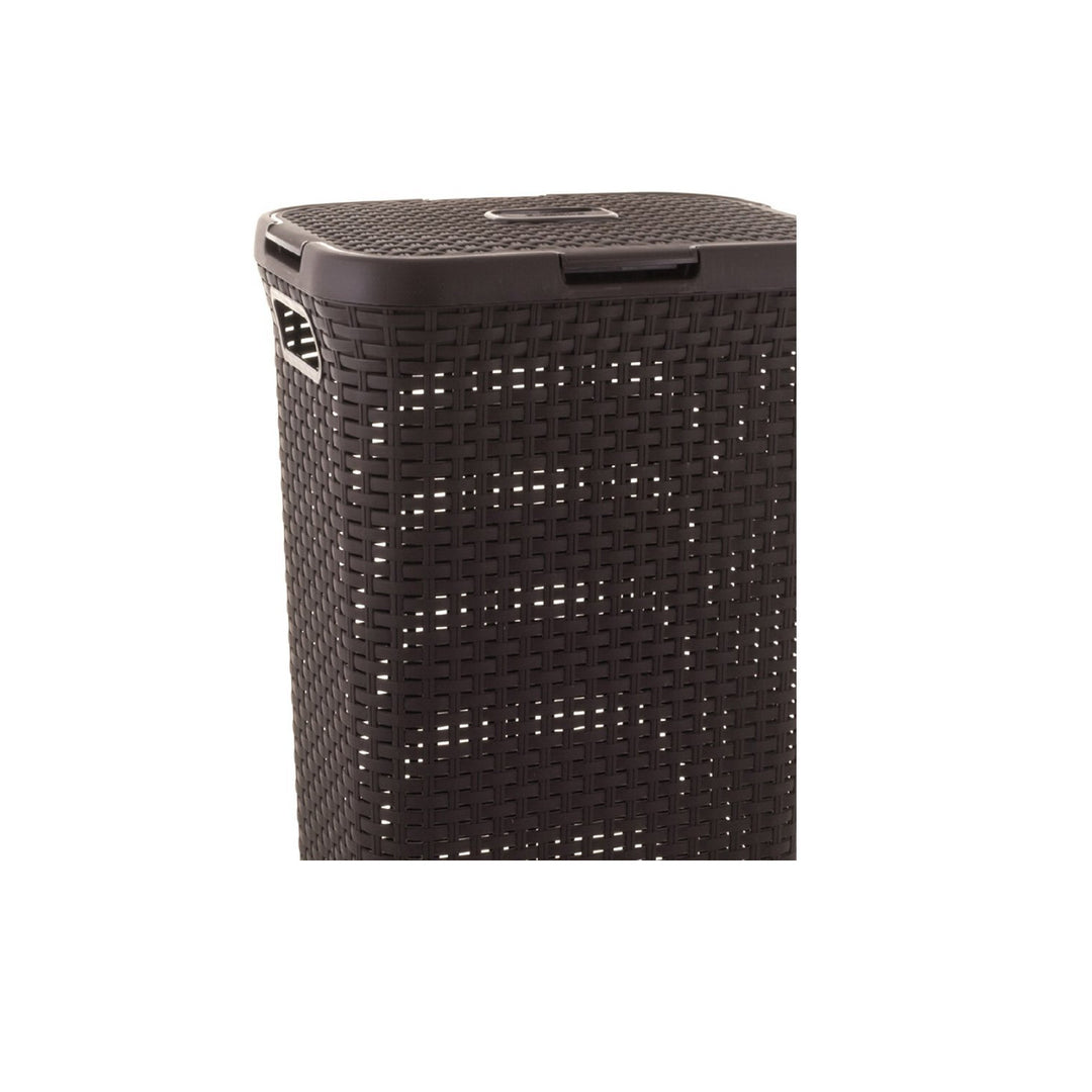 Cesto per biancheria Curver, design traforato, 40L, marrone scuro, stile naturale