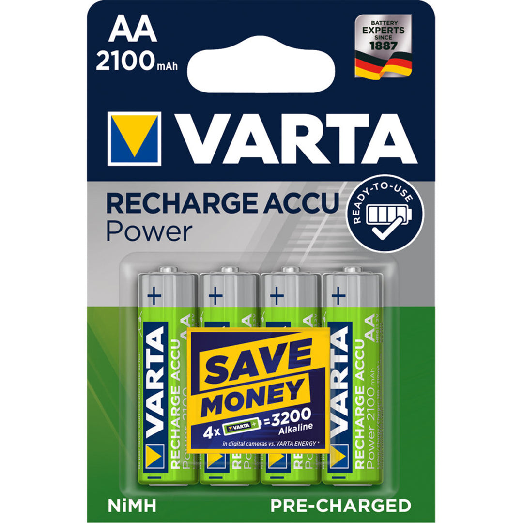 Batteria ricaricabile VARTA R6 AA 2100mAh, 4 pz Ready2Use