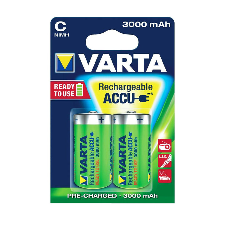 2x batterie ricaricabili Varta Ready2Use R14 C, capacità 3000 mAh