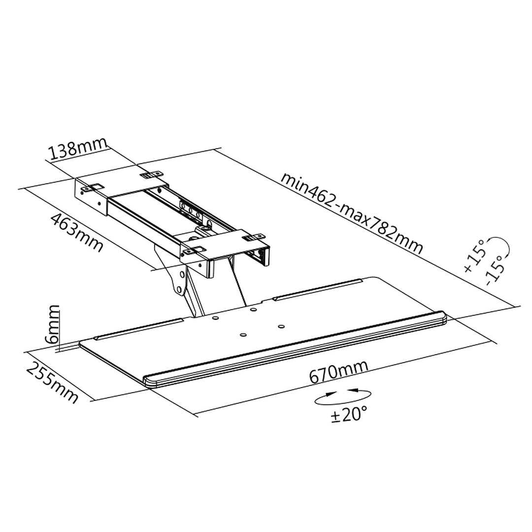 Supporto Tastiera PC carico massimo 2 kg Maclean MC-757