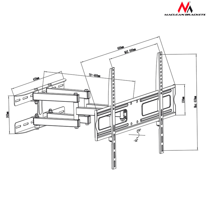 Supporto per televisore o monitor 37-80"  max 35kg