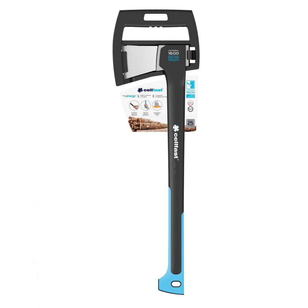Ascia universale Cellfast, ascia da carpenteria, acciaio temprato, lunghezza 615 mm, U1600 ENERGO