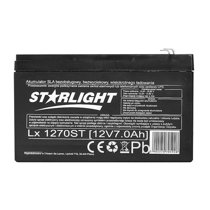 Batteria al gel LX1270 12 V 7 Ah AGB senza manutenzione