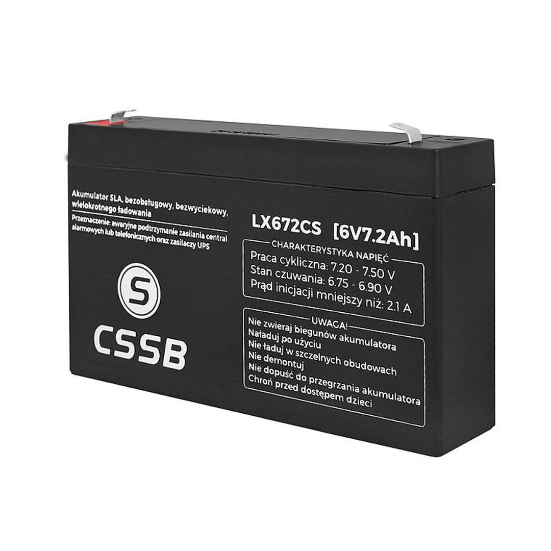 Batteria al gel  PS 6V  7.2Ah Lamex LX672  monouso