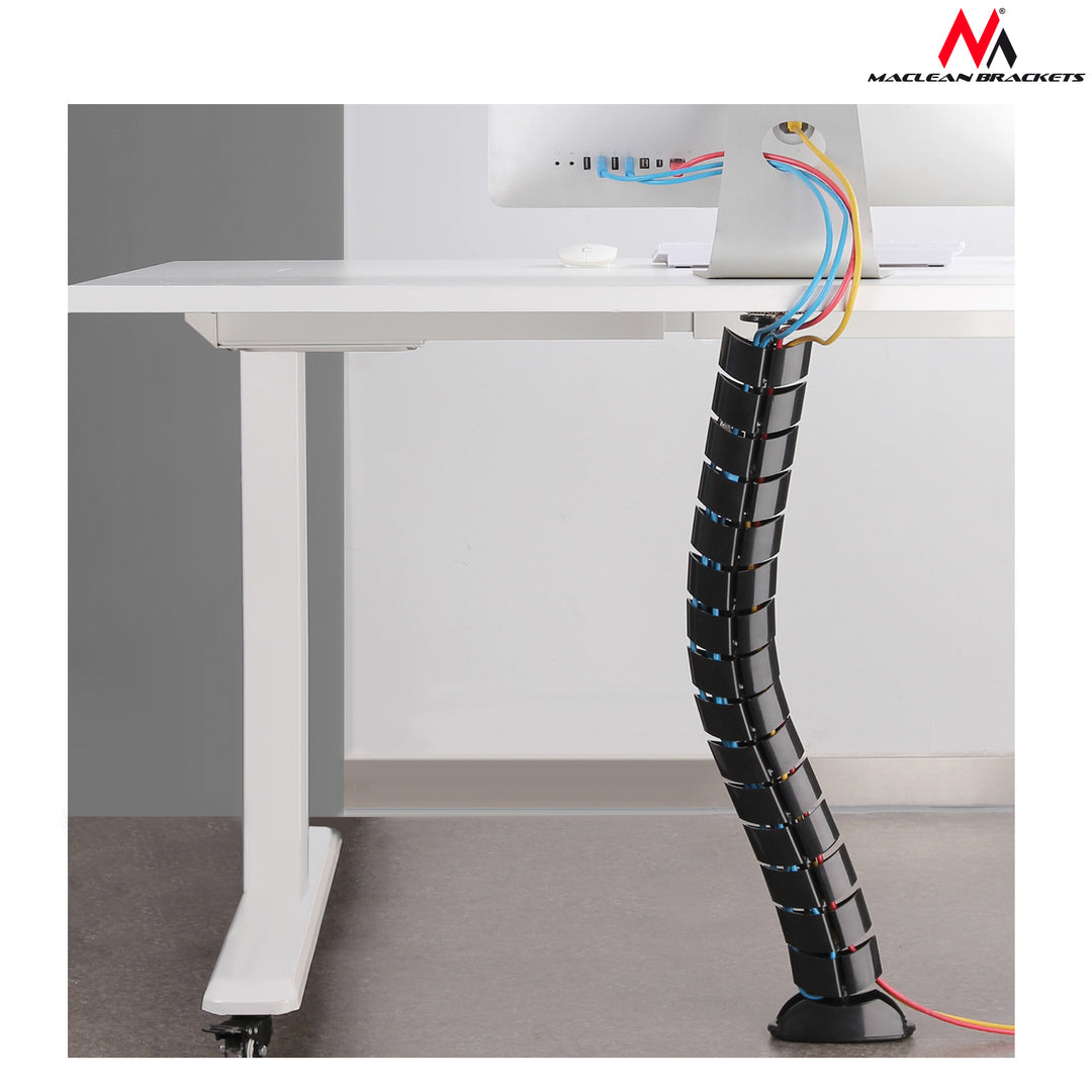 Copricavi avvolgicavi a spirale Maclean MC-768 B nero