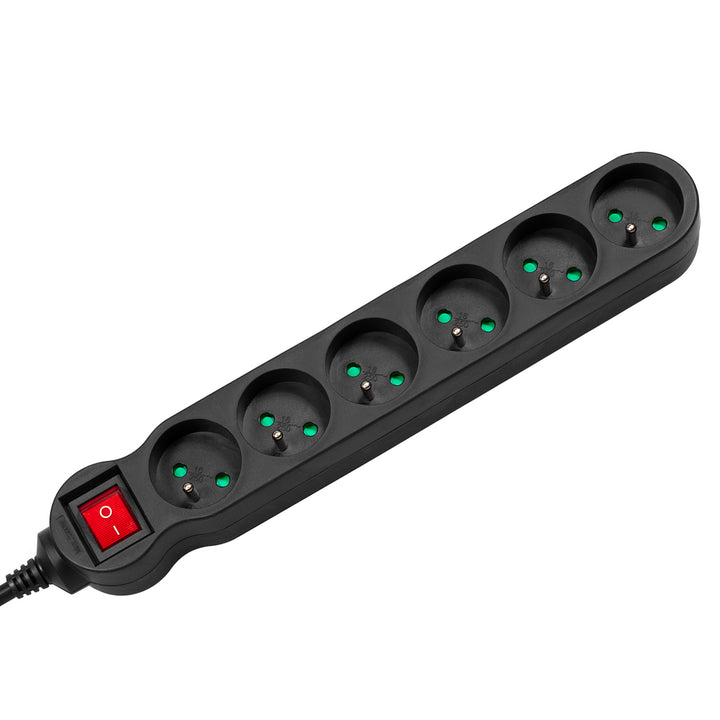 Prolunga ciabatta 6 prese nero 3m Maclean Energy MCE187 2300W