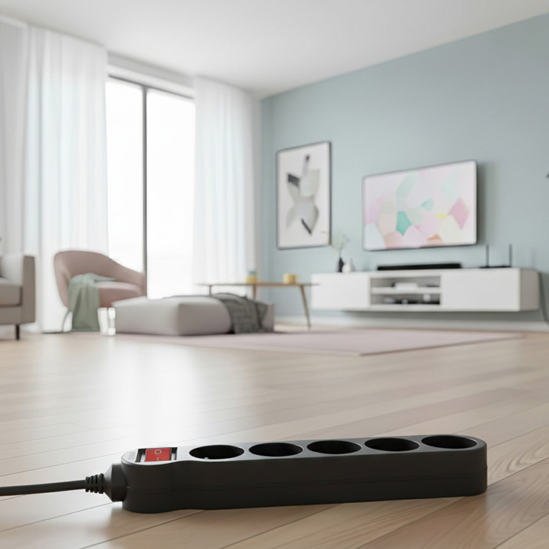 Ciabatta elettrica Maclean Energy MCE183 Cavo di prolunga a 5 prese con interruttore