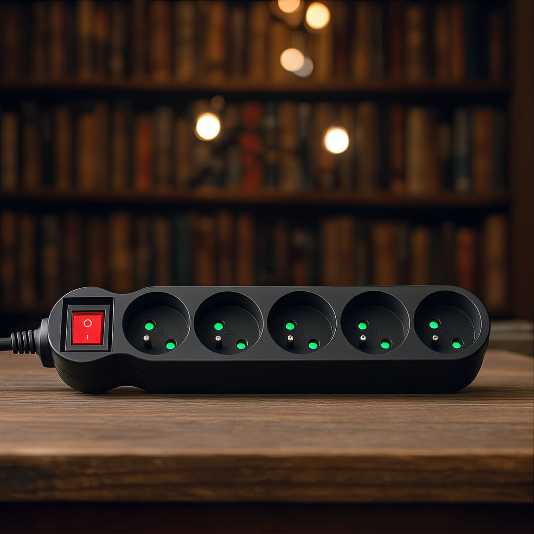 Ciabatta elettrica Maclean Energy MCE183 Cavo di prolunga a 5 prese con interruttore