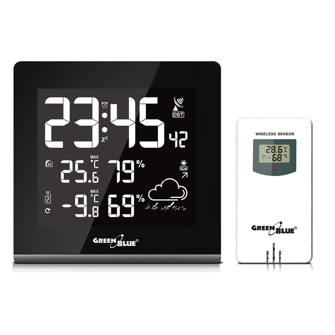 Stazione meteo wireless 9 colori GreenBlue GB151 DCF VA LCD