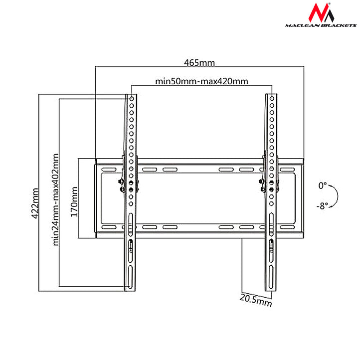 Supporto TV 32-55 "Maclean MC-774 max vesa 400x400 35kg