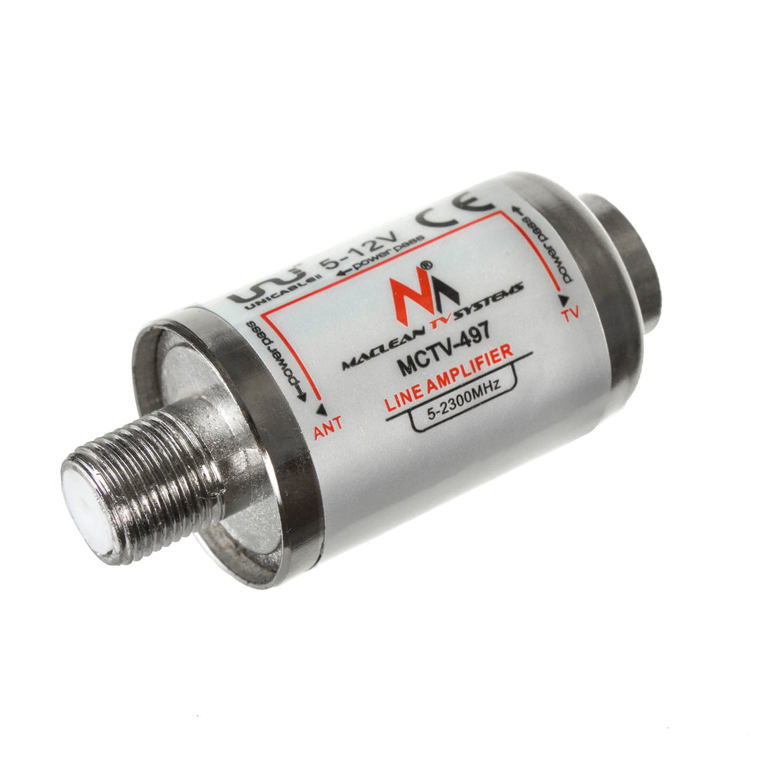 Amplificatore antenna DVB-T / T2 20dB Maclean MCTV-497 5-12V banda larga 5-2300 MHz
