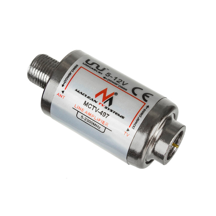 Amplificatore antenna DVB-T / T2 20dB Maclean MCTV-497 5-12V banda larga 5-2300 MHz