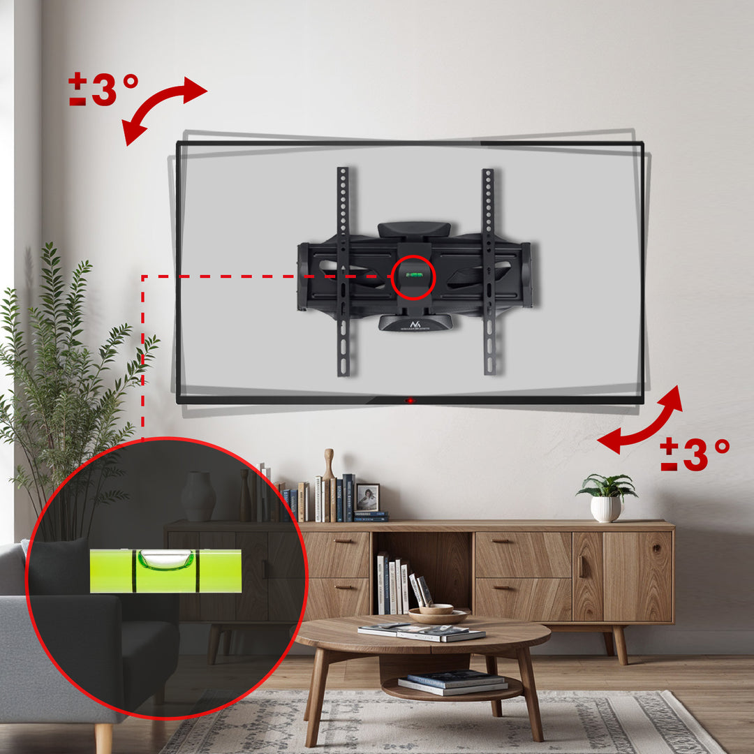 Supporto TV Maclean, max VESA 400x400, 26-70", fino a 45 kg, nero, MC-781