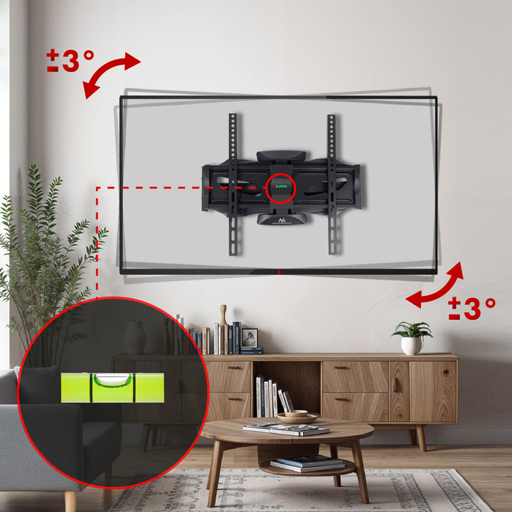 Supporto TV Maclean, max VESA 400x400, 26-70", fino a 45 kg, nero, MC-781