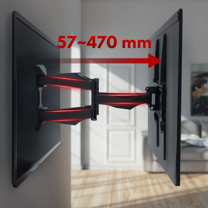 Supporto TV Maclean, max VESA 400x400, 26-70", fino a 45 kg, nero, MC-781