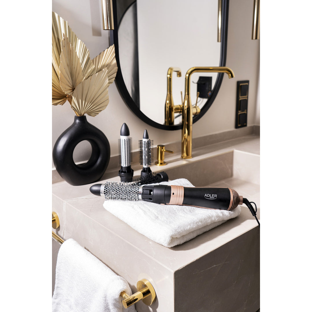 Ferro arricciacapelli Adler, multifunzione, 6 accessori, 2 impostazioni di temperatura, 1000W, AD 2022