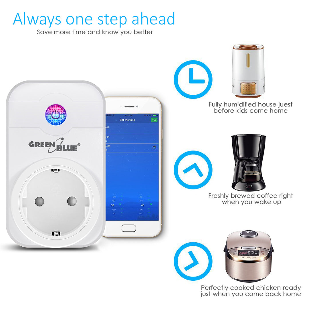 Smart WiFi Presa di corrente Spina  Wireless Timer Telecomando Interruttore di alimentazione dell'app Alexa e SmartLife