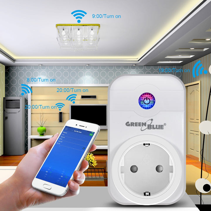Smart WiFi Presa di corrente Spina  Wireless Timer Telecomando Interruttore di alimentazione dell'app Alexa e SmartLife