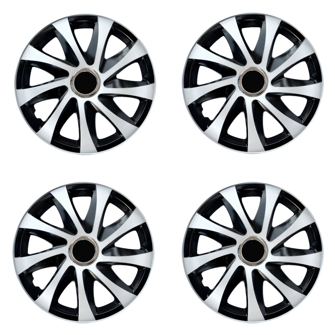 Coprimozzi universali 16" NRM DRIFT Extra bianco/nero 4 pezzi