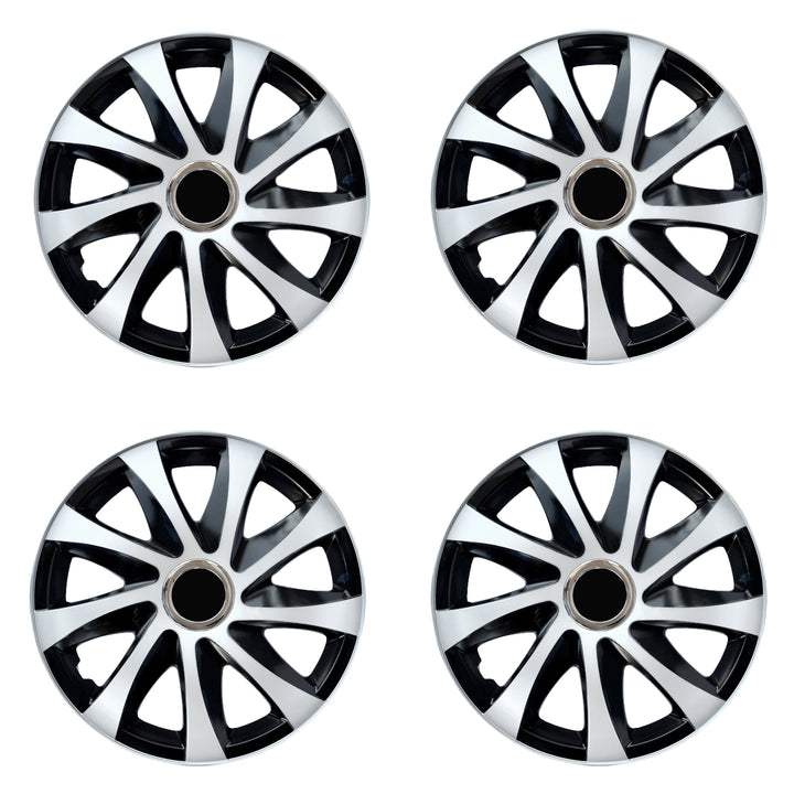 Coprimozzi universali 16" NRM DRIFT Extra bianco/nero 4 pezzi