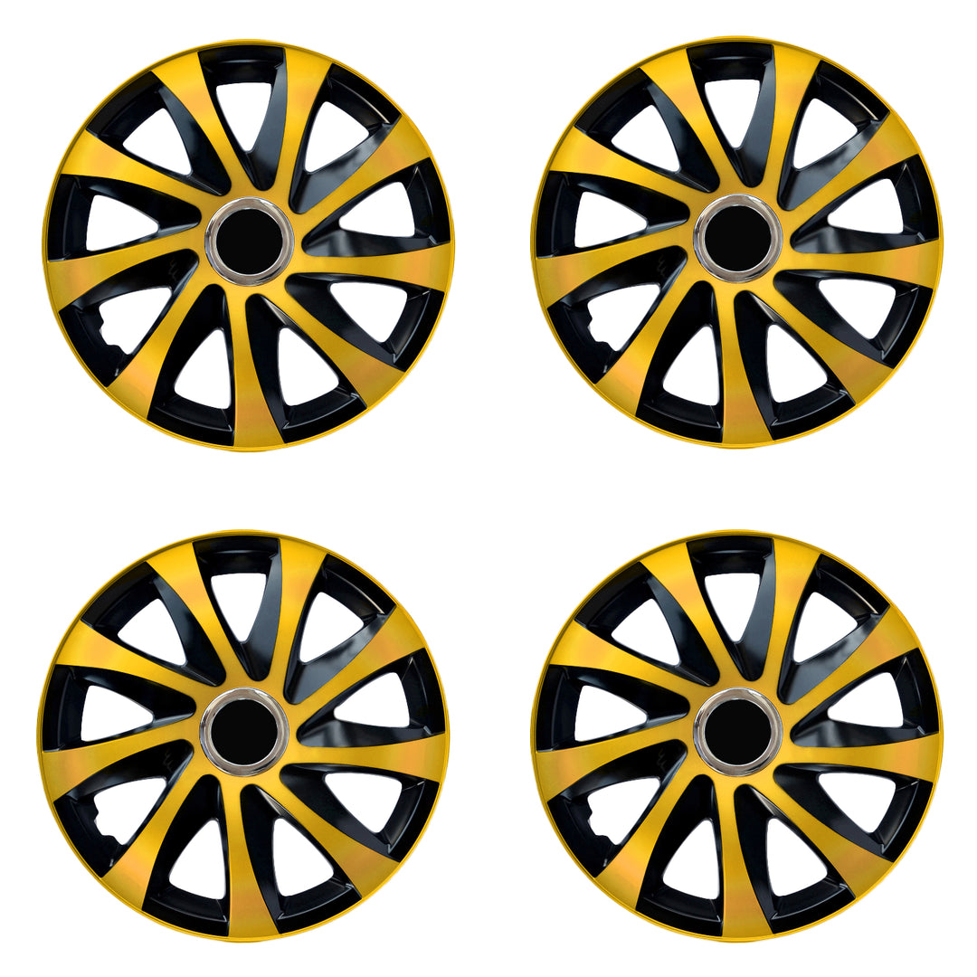 Coprimozzi universali 15" NRM DRIFT Extra oro/nero 4 pezzi