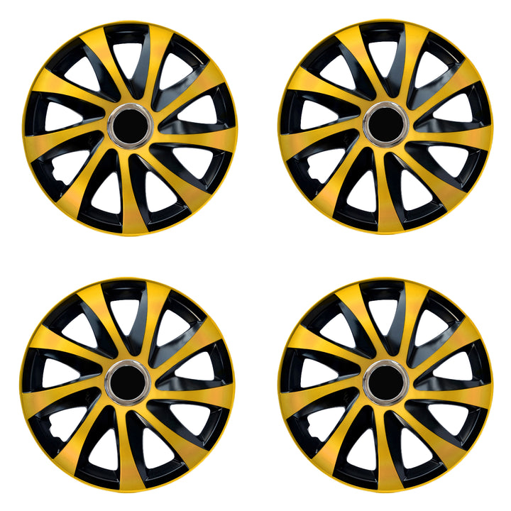 Coprimozzi universali 15" NRM DRIFT Extra oro/nero 4 pezzi