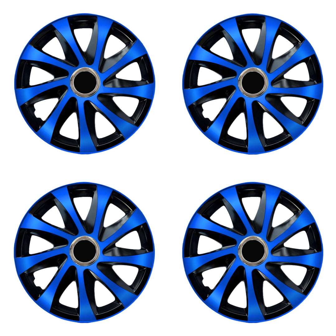 Copricerchi neri e blu 14" confezione da 4 pezzi DRIFT EXTRA