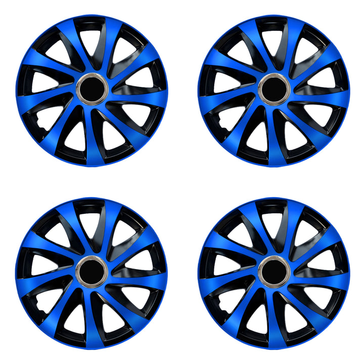 Copricerchi neri e blu 14" confezione da 4 pezzi DRIFT EXTRA