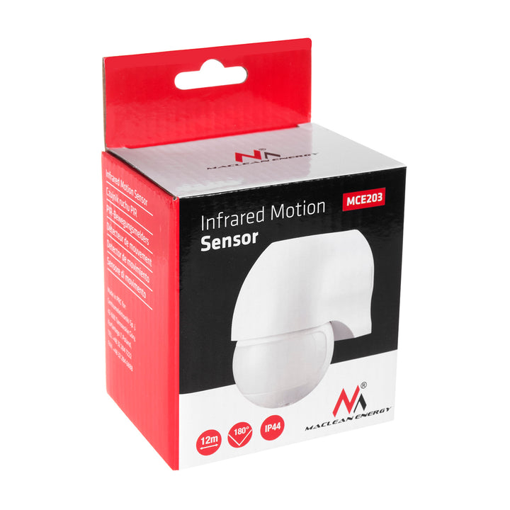Sensore di movimento a infrarossi pir moderno Maclean Energy MCE203 gamma 12m