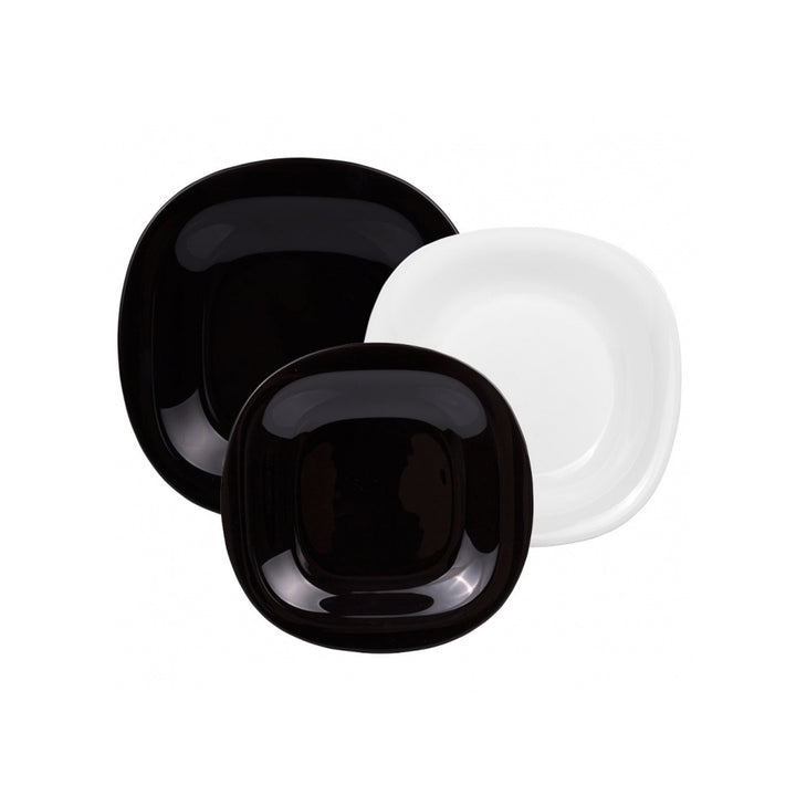 LUMINARC Carine Neo White & Black  Set da pranzo bianco e nero 18 elementi coloristica bianco/nero