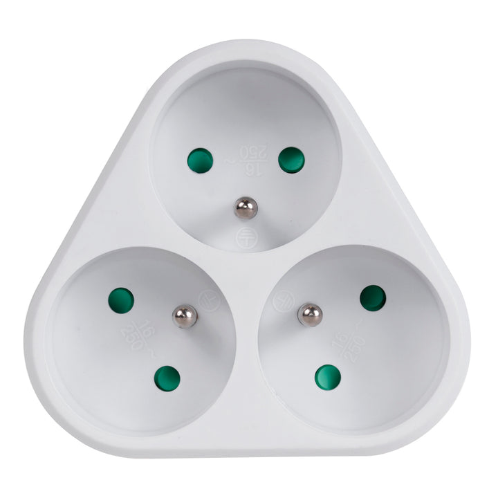 Presa tripla con terra Maclean Energy MCE214 16A