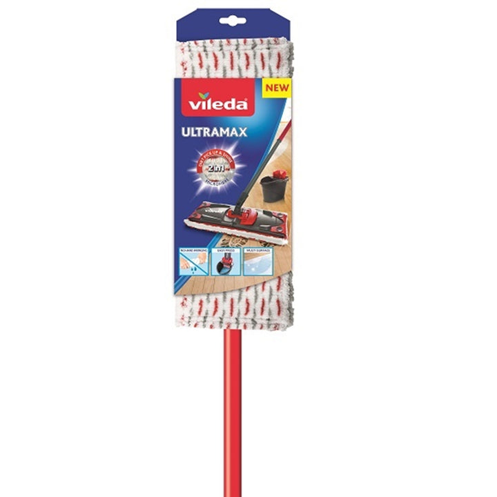 Vileda ultramax Flat MOP con asta telescopica Pavimenti puliti - mani asciutte