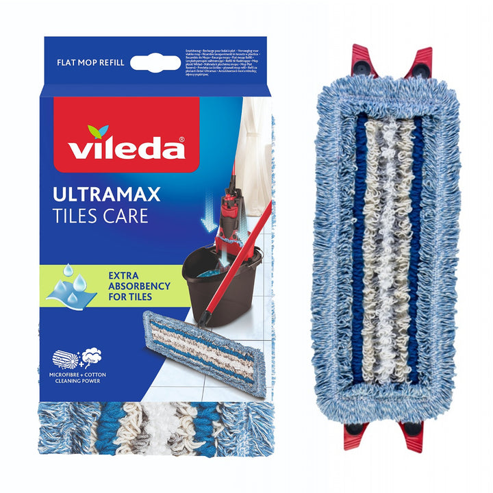 Ricambio per mop Vileda, per la pulizia di piastrelle e PVC, Ultramax Tiles Care