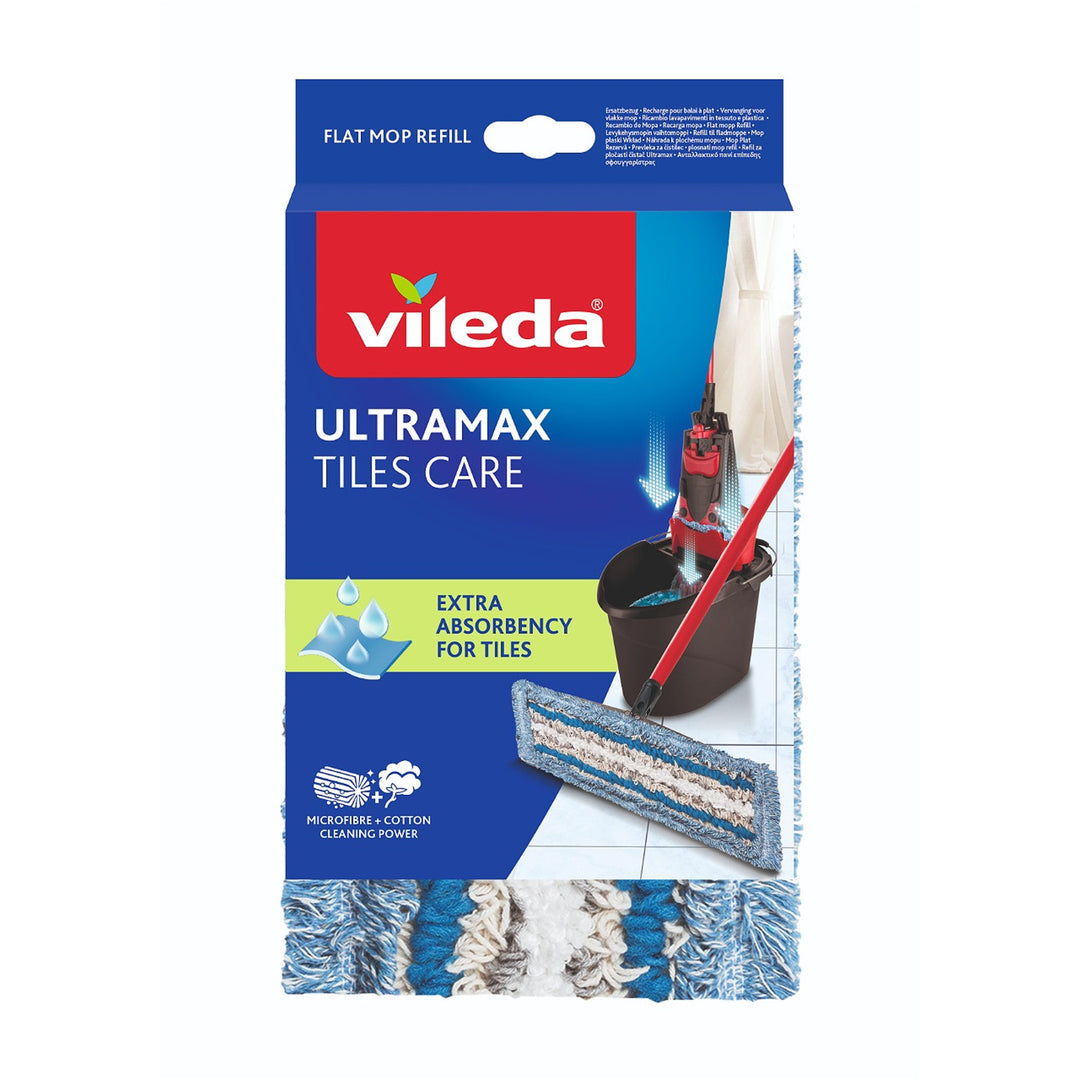 Ricambio per mop Vileda, per la pulizia di piastrelle e PVC, Ultramax Tiles Care