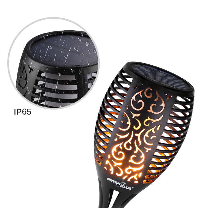 GreenBlue GB156 TrueFlame Solar Torch Light con Flickering Flame