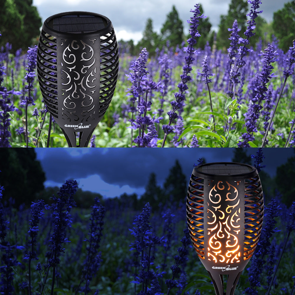 GreenBlue GB156 TrueFlame Solar Torch Light con Flickering Flame