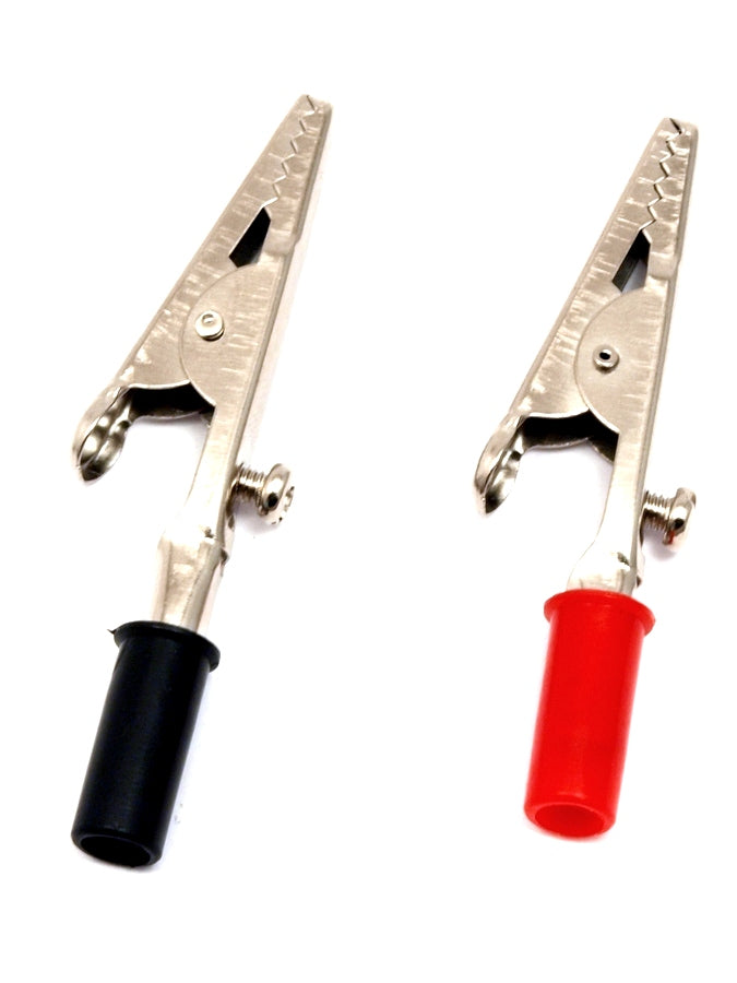 Fermaglio a coccodrillo con cavità a banana rossa e nera. Il set include 2 clip in coccodrillo nero e rosso
