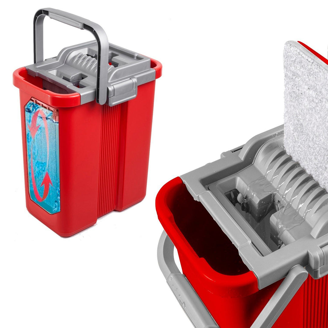 Mop piatto con secchio e spremi GreenBlue MaxiClean GB850 + due inserti in microfibra HQ