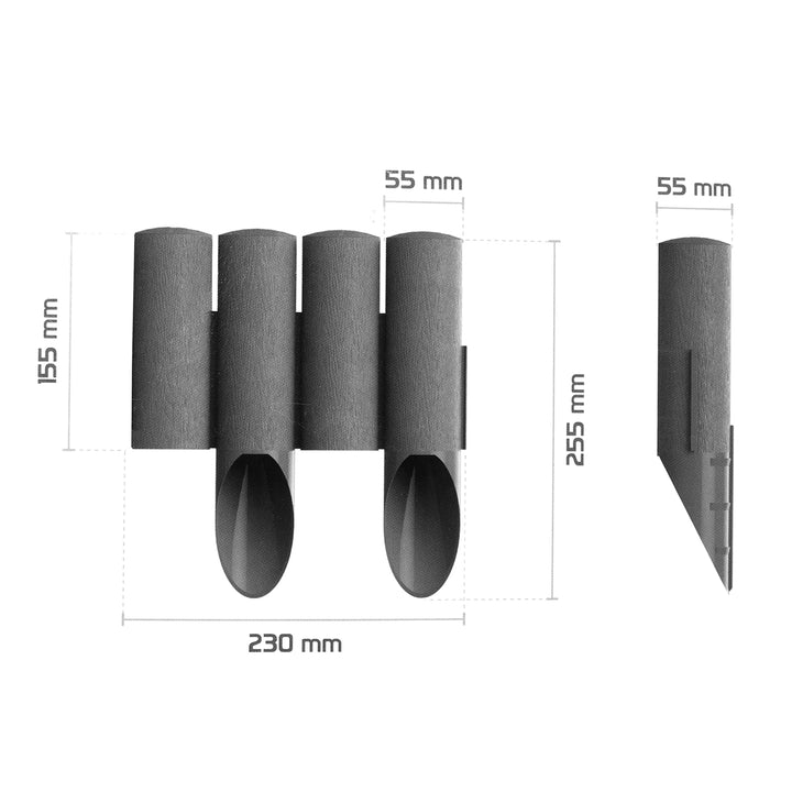 Cellfast Garden Lawn Edge Border Palisade Plastic con struttura in legno