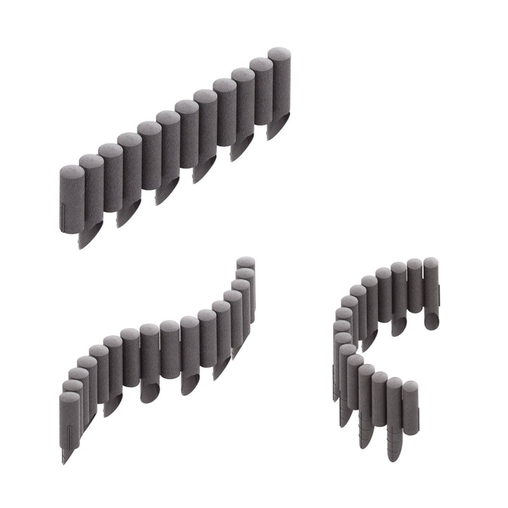 Cellfast Garden Lawn Edge Border Palisade Plastic con struttura in legno