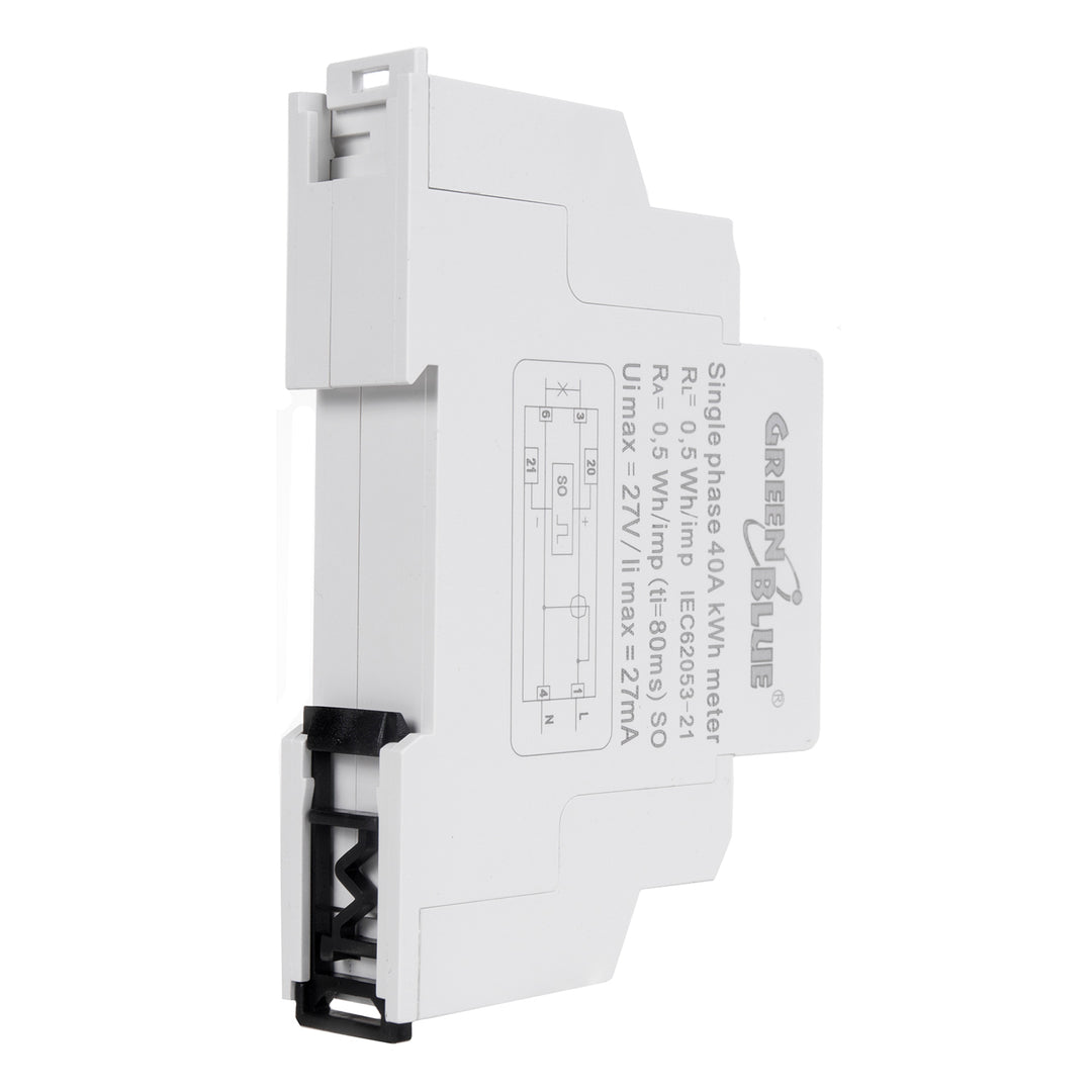 Rele Wattmetro sulla Guida DIN Risparmio Consumo Energia Green Blue GB173