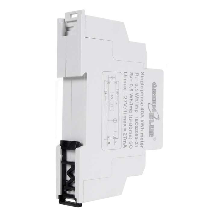 Rele Wattmetro sulla Guida DIN Risparmio Consumo Energia Green Blue GB173