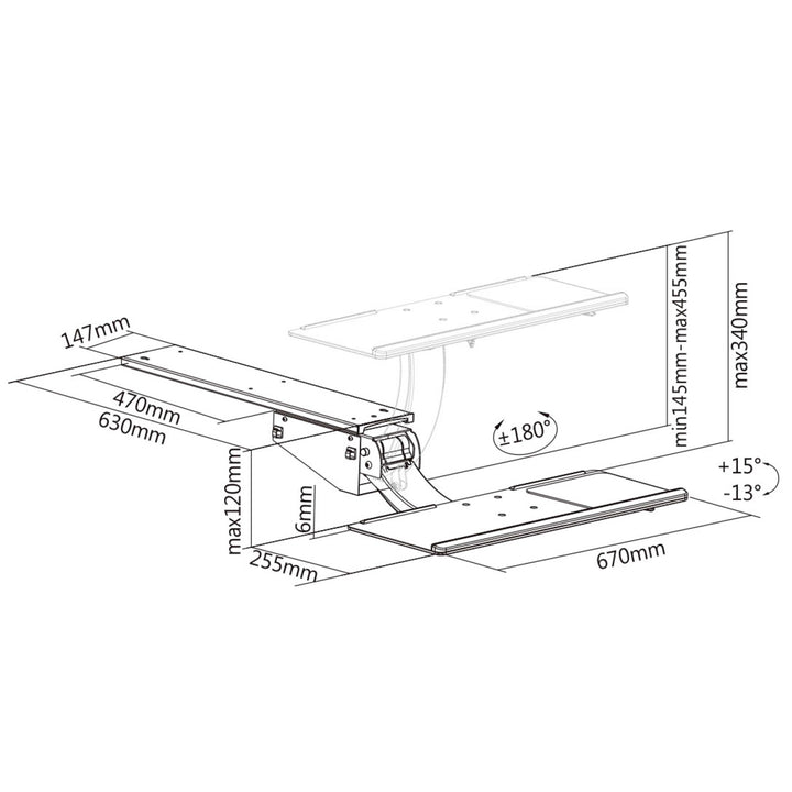 Supporto tastiera ripiano per tastiera  Maclean Brackets MC-795