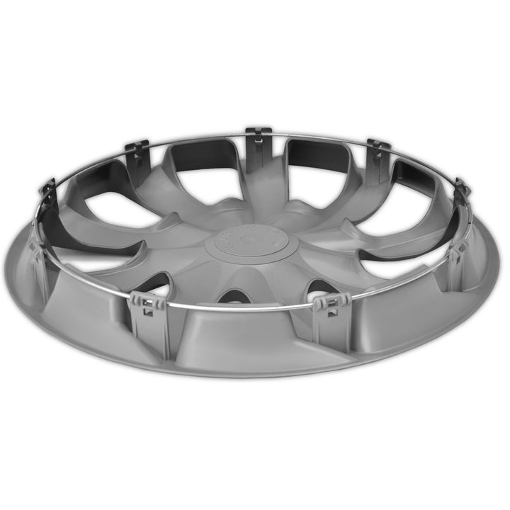 Coprimozzi universali 15" NRM QUAD a pressione argento 4 pezzi