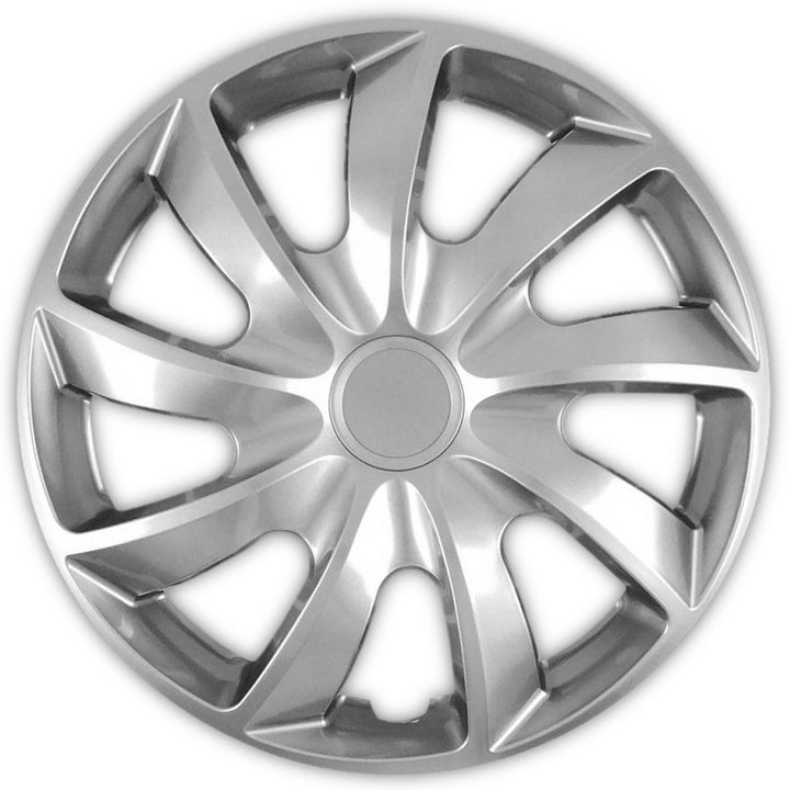 Coprimozzi universali 15" NRM QUAD a pressione argento 4 pezzi