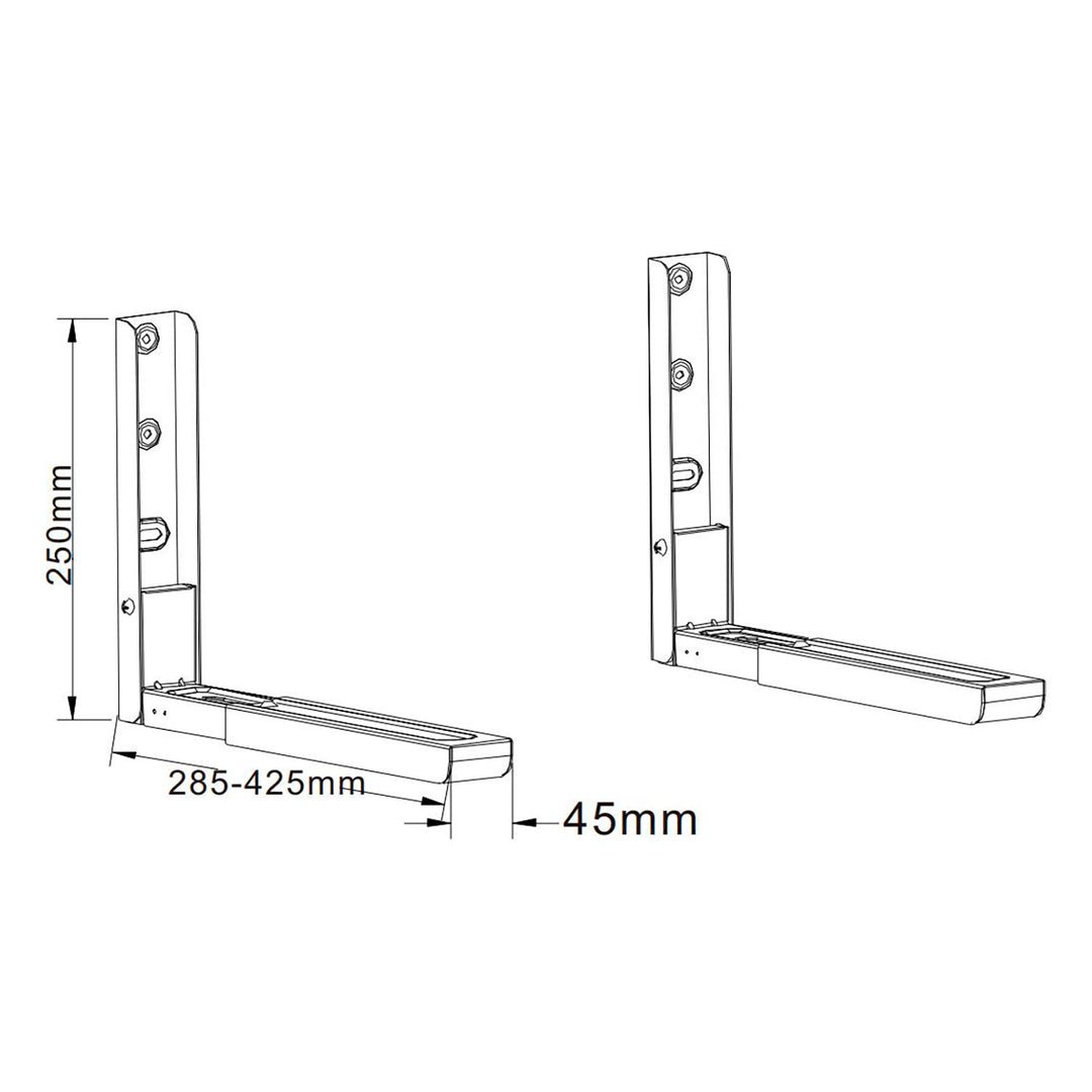 Supporto a parete per forno a microonde MC-01 30kg lunghezza gamba regolabile